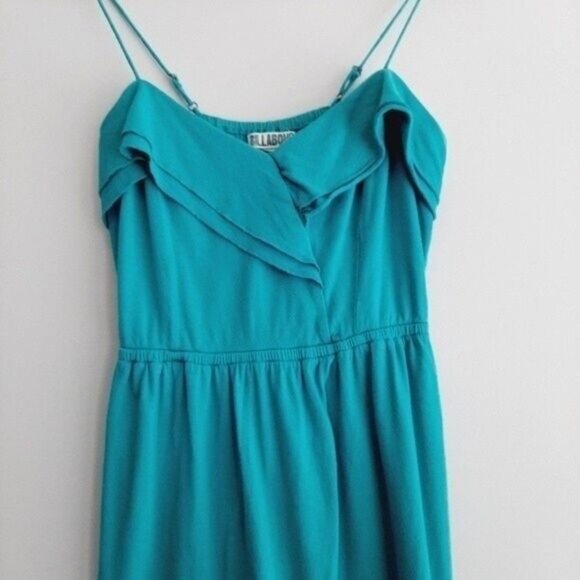 BILLABONG Tank Top Tunic Ruffle Neckline Blue Sz M Flawed - Picture 3 of 9